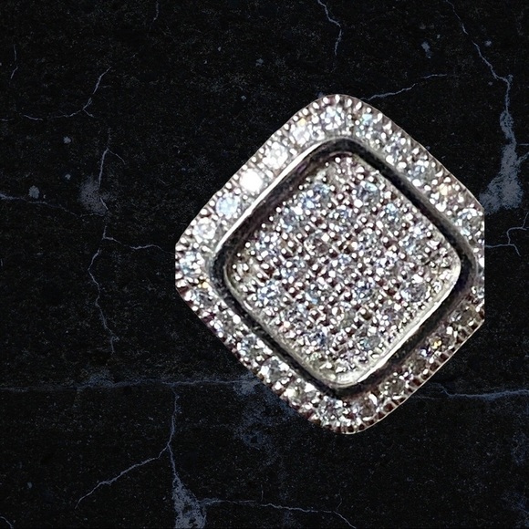 Crystal and Rhodium Post Earrings - Picture 6 of 6